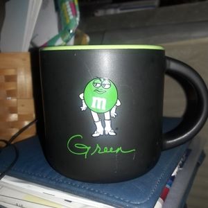 Green M &M coffee mug